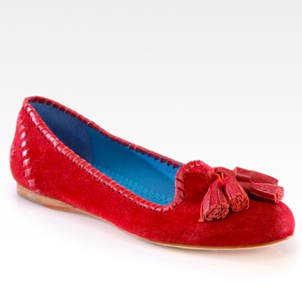 Jack Rogers Tassel Suede Leather Flats Size 8